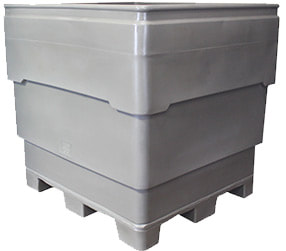 FBPW series bins. Flat bottom plastic combo bin with welded on replaceable pallet.